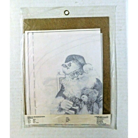 Dizzle Pre-Shaded Christmas Transfer Santa Claus Teddy Bear 50089 SEALED - Picture 2 of 2